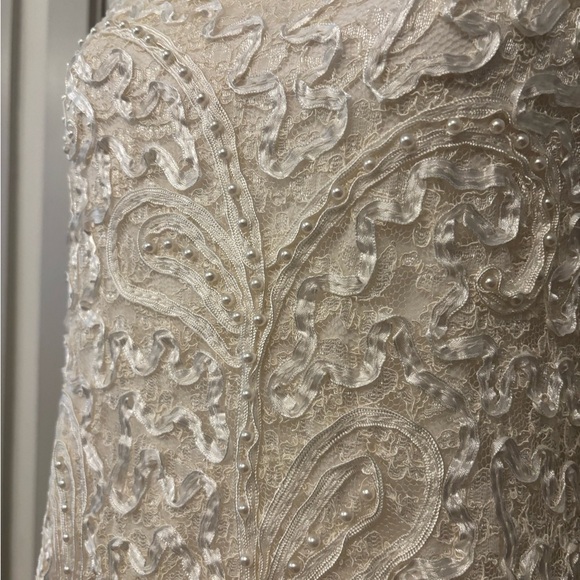 Vintage white lace beaded long sleeve blouse size L - Picture 11 of 16